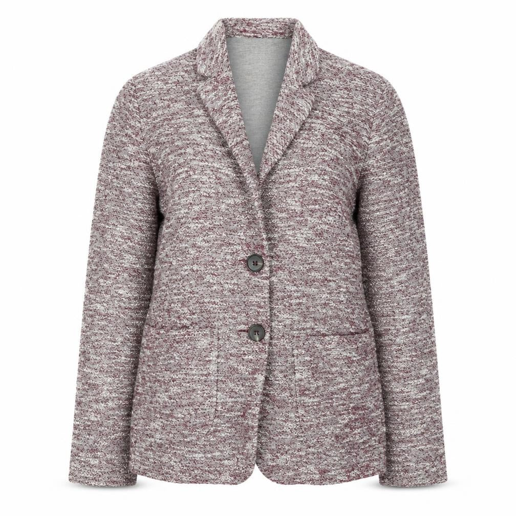 Front view of Next Women’s Grey Marled Blazer UK 12 Tailored Two-Button Jacket