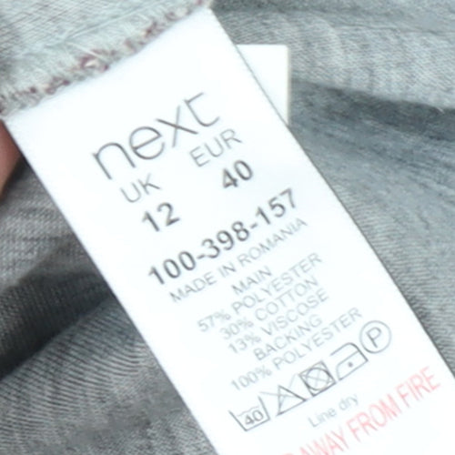 Next Women’s Grey Marled Blazer UK 12 Tailored Two-Button Jacket