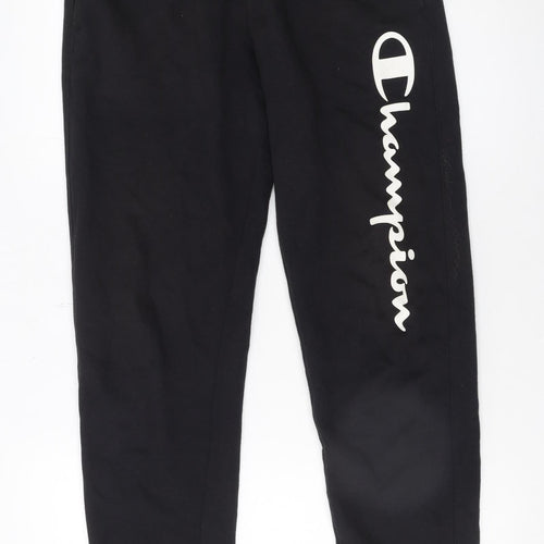 Champion Men’s Black Jogger Sweatpants Size S Elastic Waist Logo