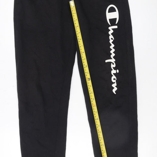 Champion Men’s Black Jogger Sweatpants Size S Elastic Waist Logo