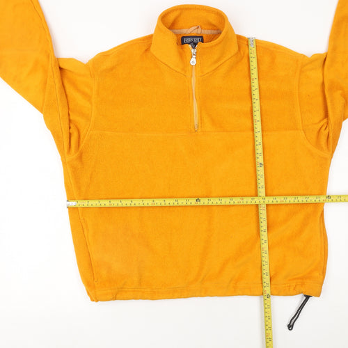 Lands' End Men's Yellow Fleece 1/4 Zip Pullover Sweatshirt L