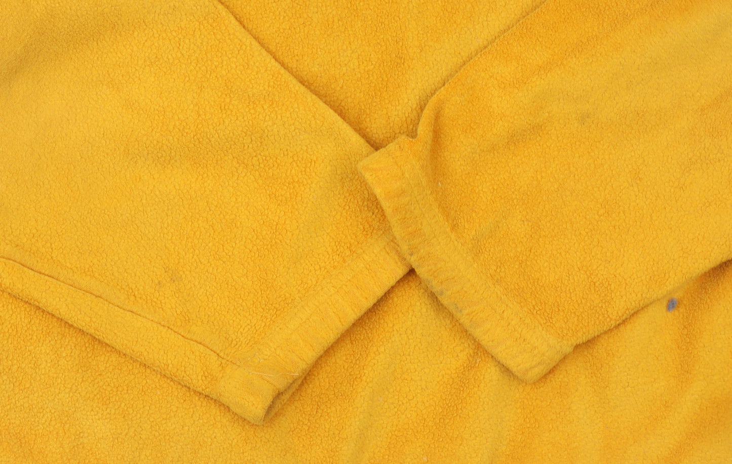 Lands' End Men's Yellow Fleece 1/4 Zip Pullover Sweatshirt L