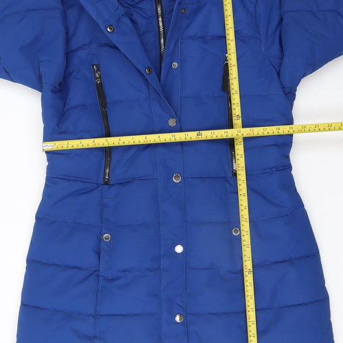 Nautica Women's Blue Water Resistant Hooded Puffer Coat Size 16