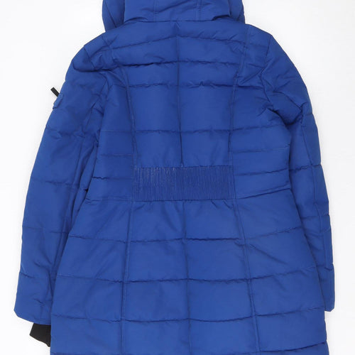 Nautica Women's Blue Water Resistant Hooded Puffer Coat Size 16