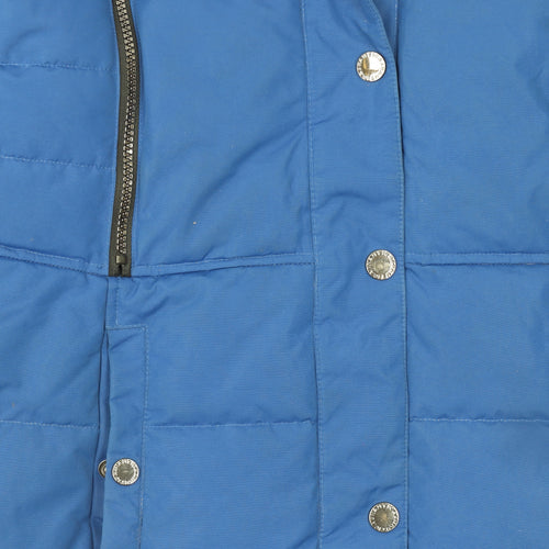Nautica Women's Blue Water Resistant Hooded Puffer Coat Size 16