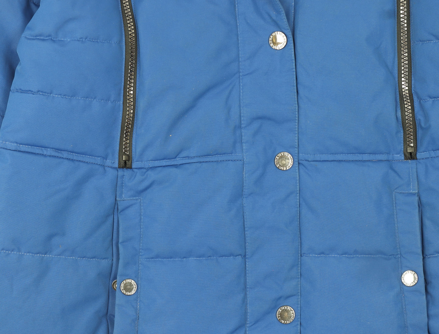 Nautica Women's Blue Water Resistant Hooded Puffer Coat Size 16