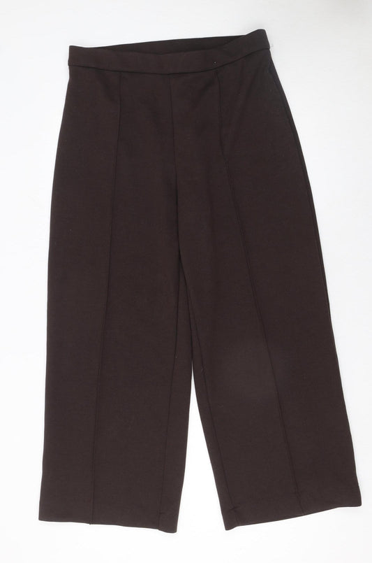 Marks and Spencer Women’s Brown Wide-Leg Cropped Trousers Size 16