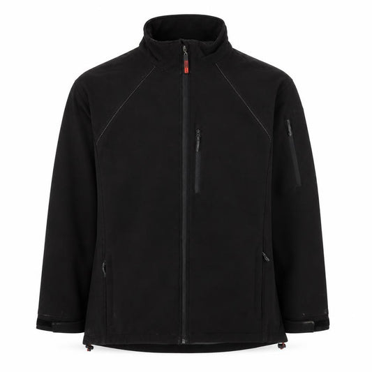 Front view of Blackrock Men's Black XL Soft Shell Performance Jacket