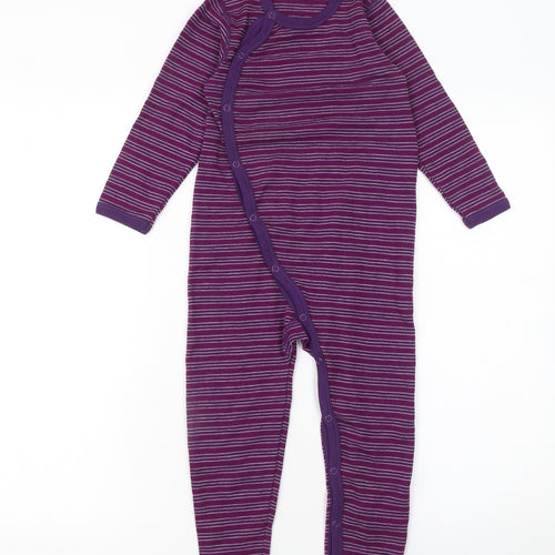 Joha Unisex Baby Purple Wool Striped Long Sleeve Babygrow 36 Months