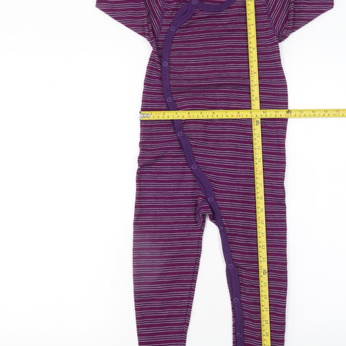 Joha Unisex Baby Purple Wool Striped Long Sleeve Babygrow 36 Months