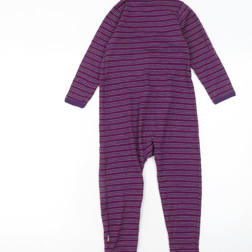 Joha Unisex Baby Purple Wool Striped Long Sleeve Babygrow 36 Months