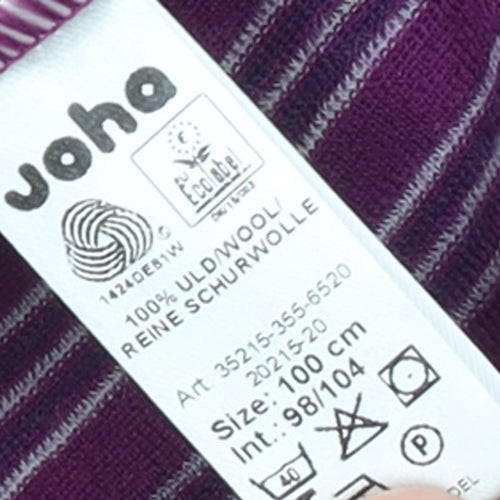 Joha Unisex Baby Purple Wool Striped Long Sleeve Babygrow 36 Months