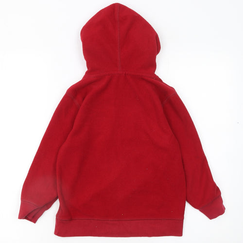 GAP Boys Red Fleece Pullover Hoodie 6-7 Years with Logo Front