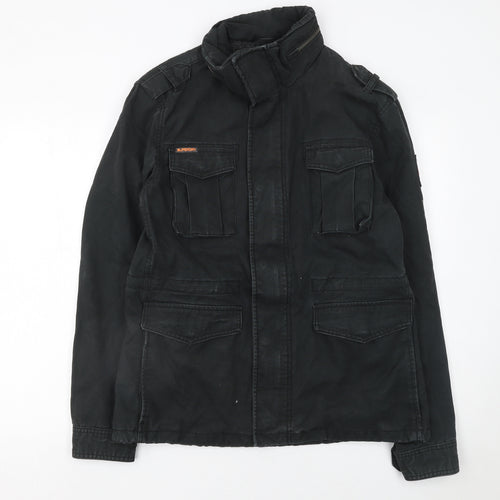 Superdry Mens Black Military Cotton Jacket L Regular Fit