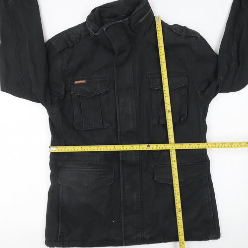 Superdry Mens Black Military Cotton Jacket L Regular Fit