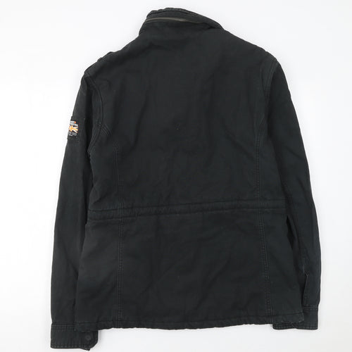 Superdry Mens Black Military Cotton Jacket L Regular Fit