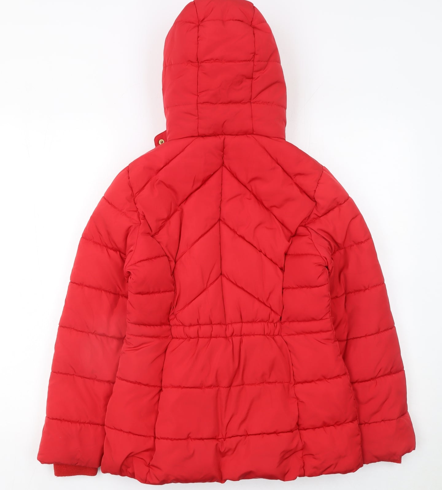 George Girls Red Puffer Jacket 11-12 Years Hooded Winter Coat