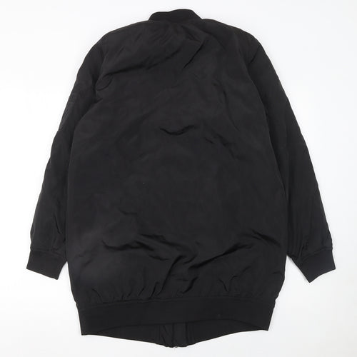 Noisy May Womens Black Bomber Jacket Long Zip Size M