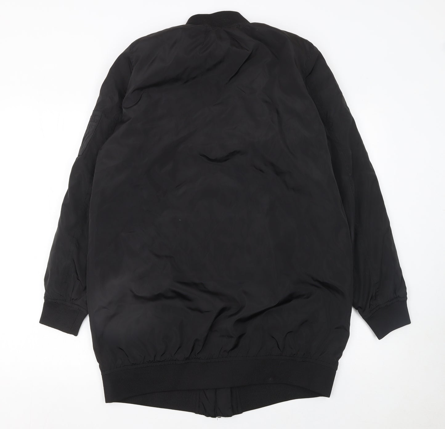 Noisy May Womens Black Bomber Jacket Long Zip Size M