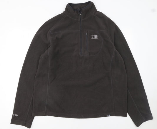 Karrimor Men's Black Fleece XL Pullover 1/4 Zip Sweatshirt Outdoor