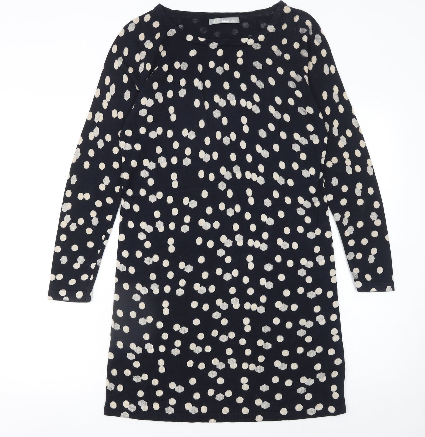 Marks and Spencer Women Blue Polka Dot Shift Dress Size 10