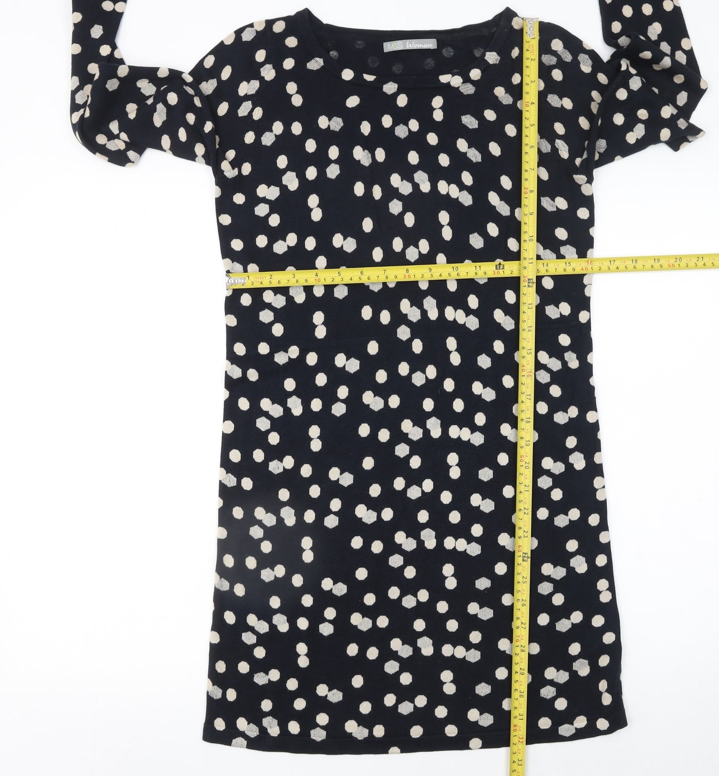 Marks and Spencer Women Blue Polka Dot Shift Dress Size 10