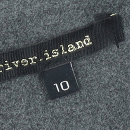 River Island Women Grey Size 10 Fit & Flare Bow Short Sleeve Work Dress