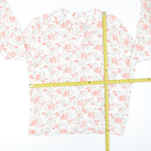 Marks and Spencer Women’s White Floral Viscose Long Sleeve Tunic Blouse Size 18