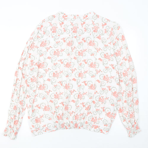 Marks and Spencer Women’s White Floral Viscose Long Sleeve Tunic Blouse Size 18