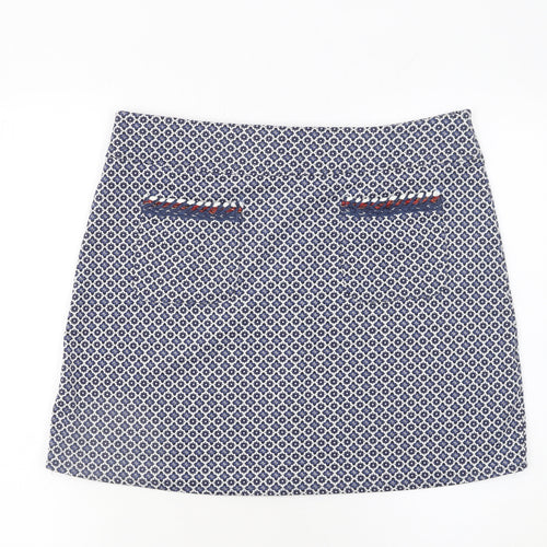 Dorothy Perkins Women's Blue Geometric Short Skirt Size 14