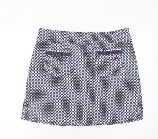 Dorothy Perkins Women's Blue Geometric Short Skirt Size 14