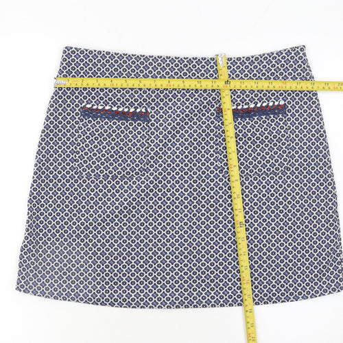 Dorothy Perkins Women's Blue Geometric Short Skirt Size 14