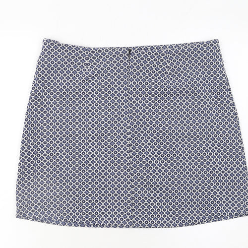 Dorothy Perkins Women's Blue Geometric Short Skirt Size 14