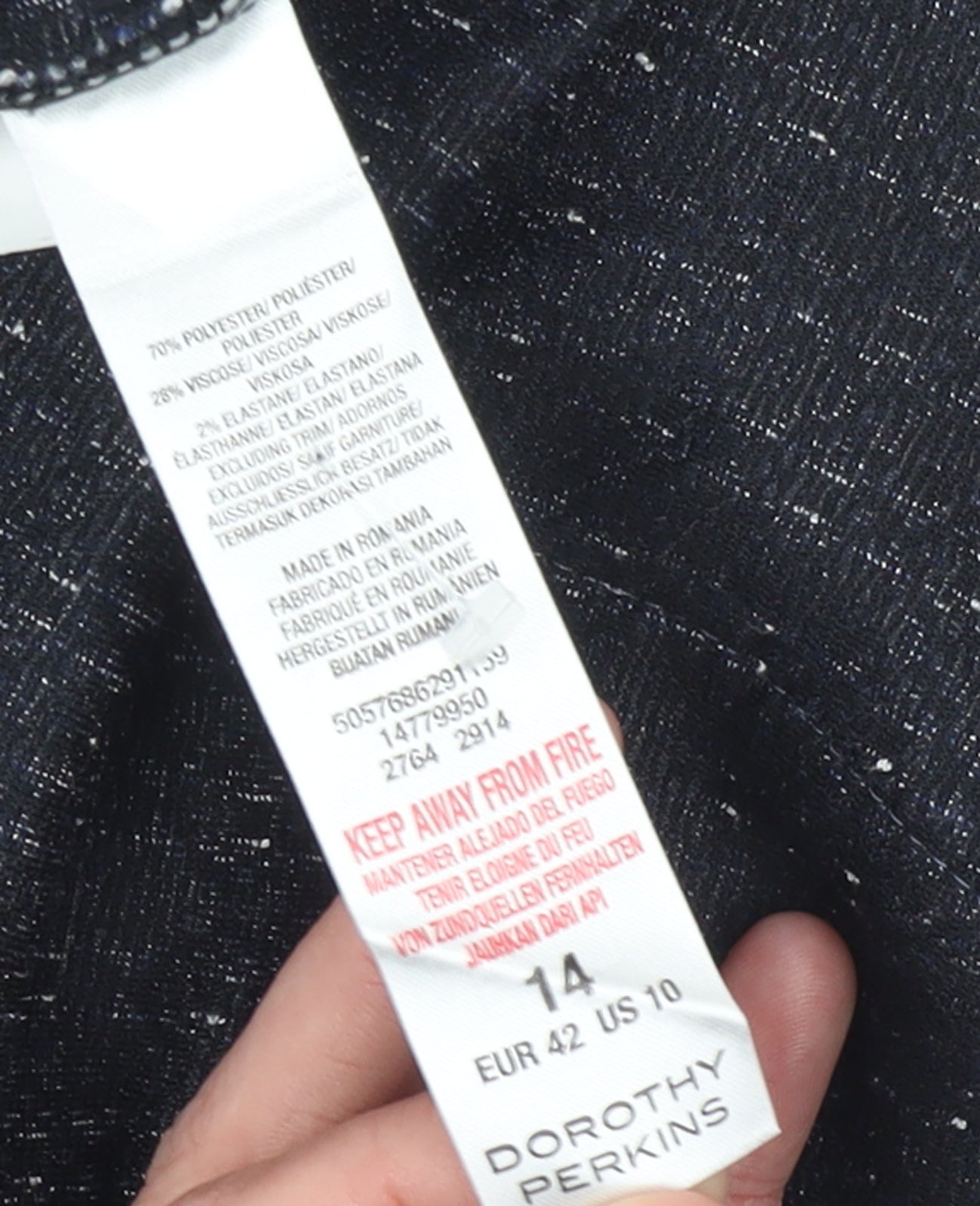 Dorothy Perkins Women's Blue Geometric Short Skirt Size 14