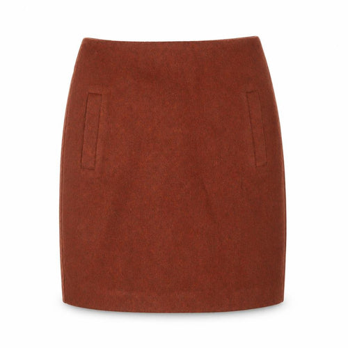 New Look Women Brown Wool Blend Short Pencil Skirt Size 6