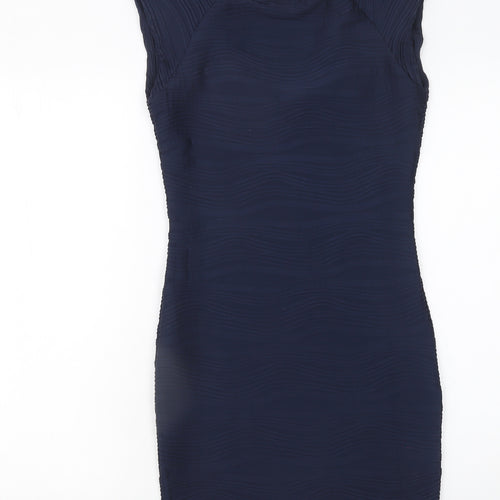 AX Paris Women's Blue Bodycon Scoop Neck Sleeveless Dress Size 10