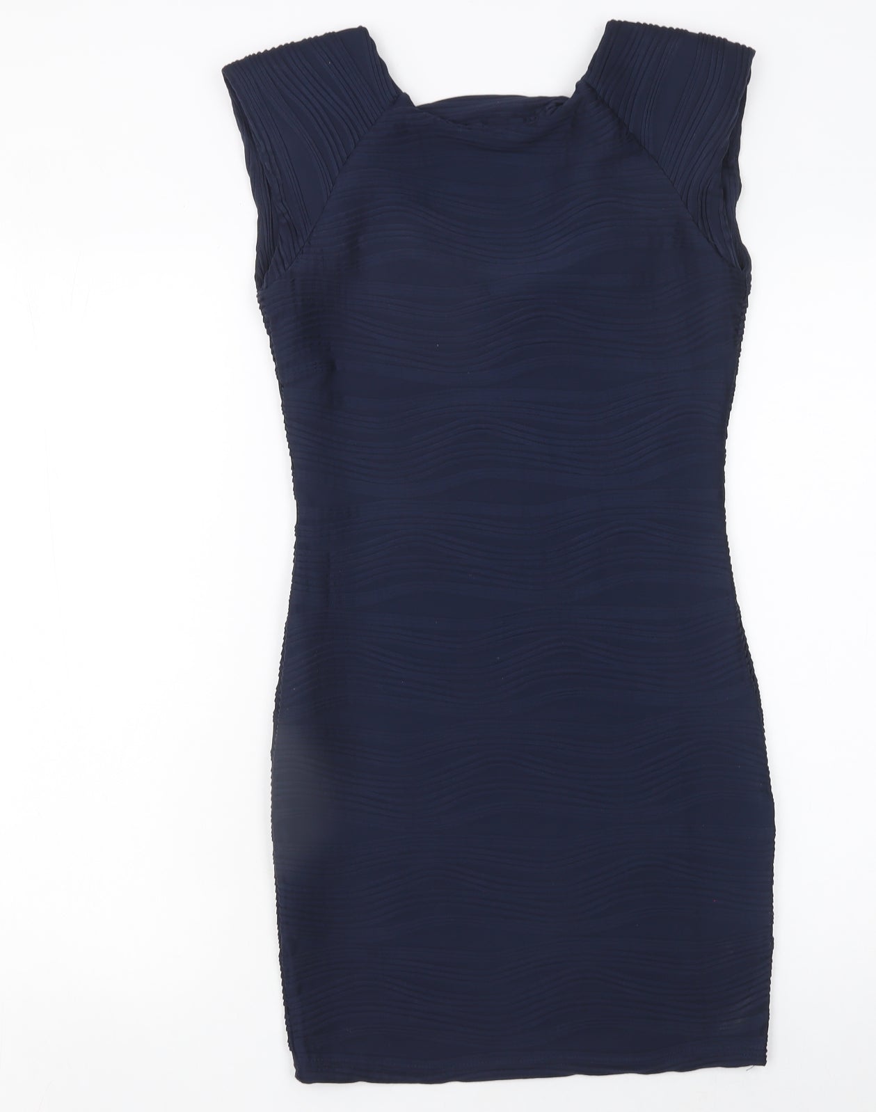 AX Paris Women's Blue Bodycon Scoop Neck Sleeveless Dress Size 10