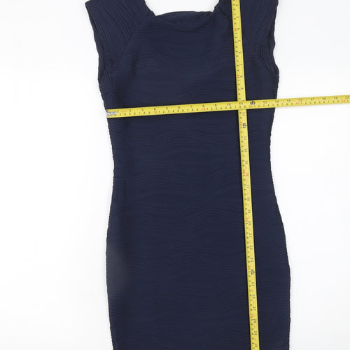 AX Paris Women's Blue Bodycon Scoop Neck Sleeveless Dress Size 10