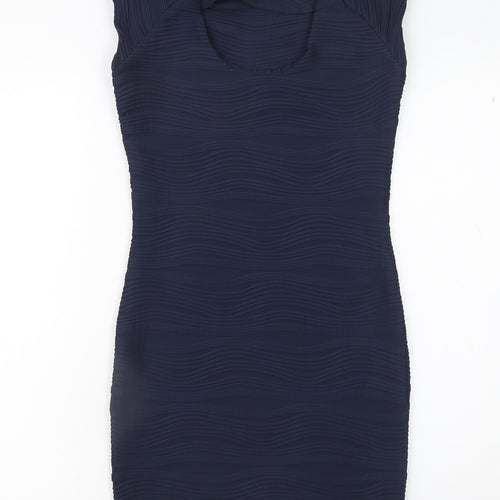 AX Paris Women's Blue Bodycon Scoop Neck Sleeveless Dress Size 10