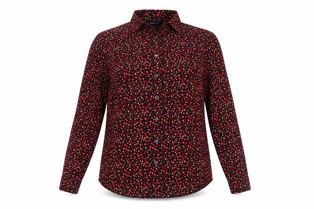 Front view of New Look Women's Multicoloured Animal Print Button-Up Shirt, size 8