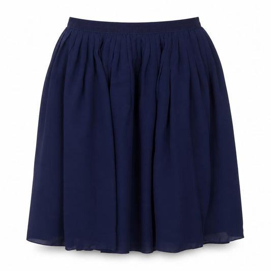 Front view of Uniqlo Women’s Blue Midi Pleated Chiffon Skirt, size S