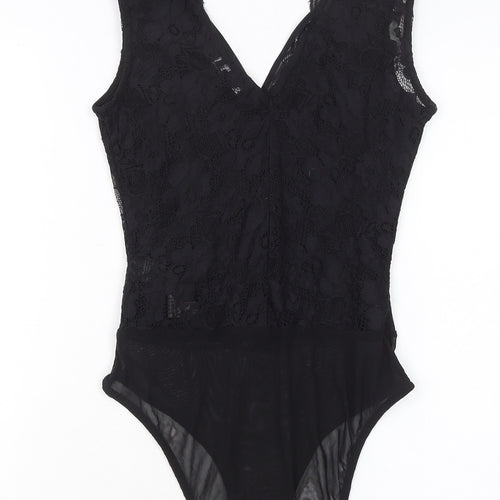 New Look Women Black Lace Sleeveless Bodysuit UK 6 Petite Fit
