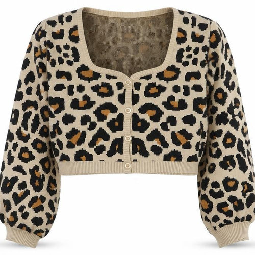 Daisy Street Women Beige Leopard Print Cardigan Size 16