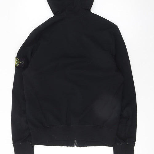 Stone Island Men’s Black Softshell Hooded Bomber Jacket Size S