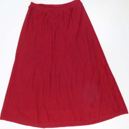 Cottesmore Women Red Wool Blend A-Line Midi Skirt Size 12