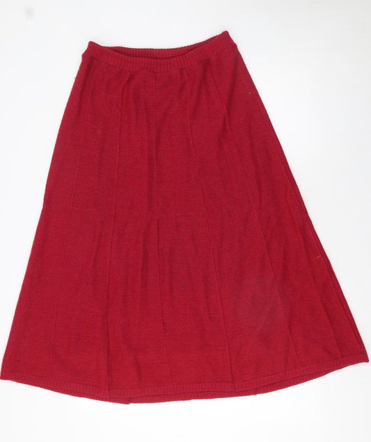 Cottesmore Women Red Wool Blend A-Line Midi Skirt Size 12
