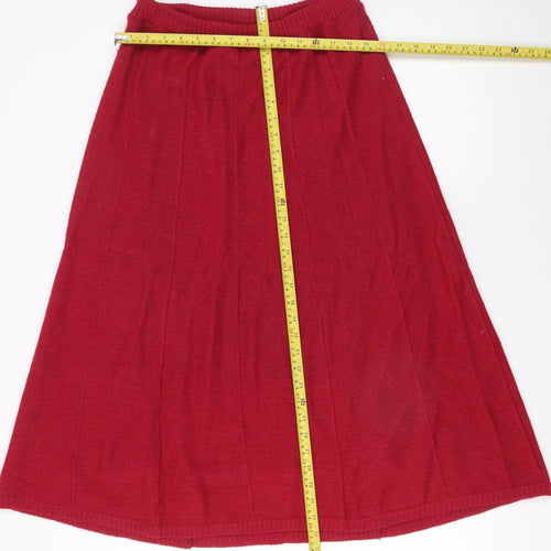 Cottesmore Women Red Wool Blend A-Line Midi Skirt Size 12