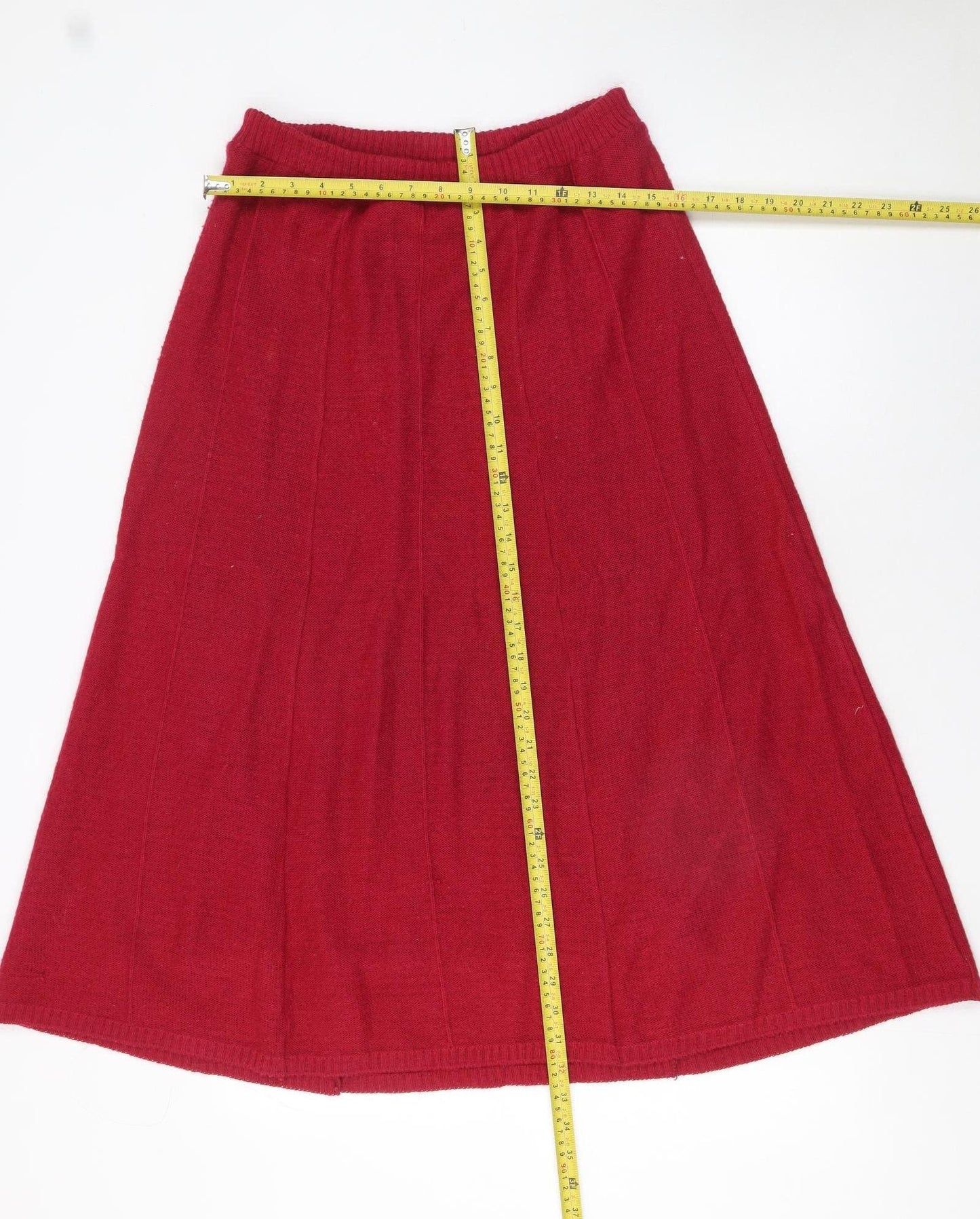 Cottesmore Women Red Wool Blend A-Line Midi Skirt Size 12