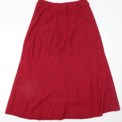 Cottesmore Women Red Wool Blend A-Line Midi Skirt Size 12