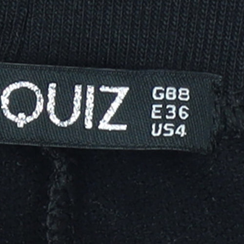 Quiz Womens Black Leopard Side Panel Jogger Trousers Size 8